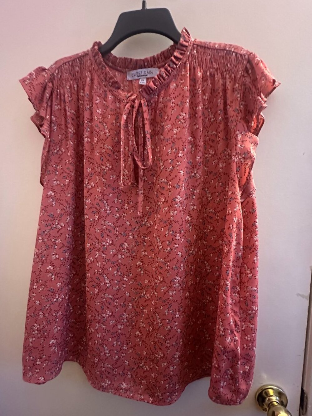 Pink Floral Plus Sized Blouse